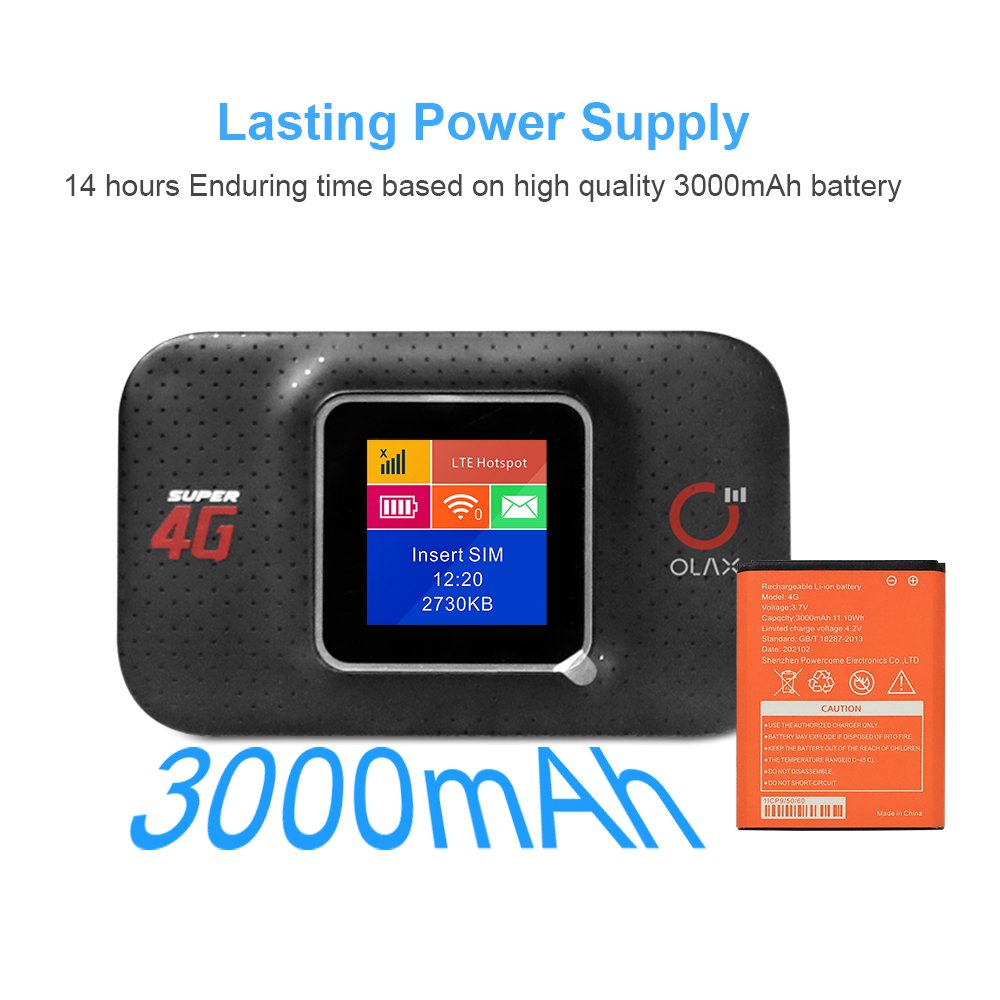 OLAX MF982 4G 3000 mah WIFI Routers Hotspot Mifis with LCD Support Outdoor universal rechargeable MINI 4g pocket wifi router LCD